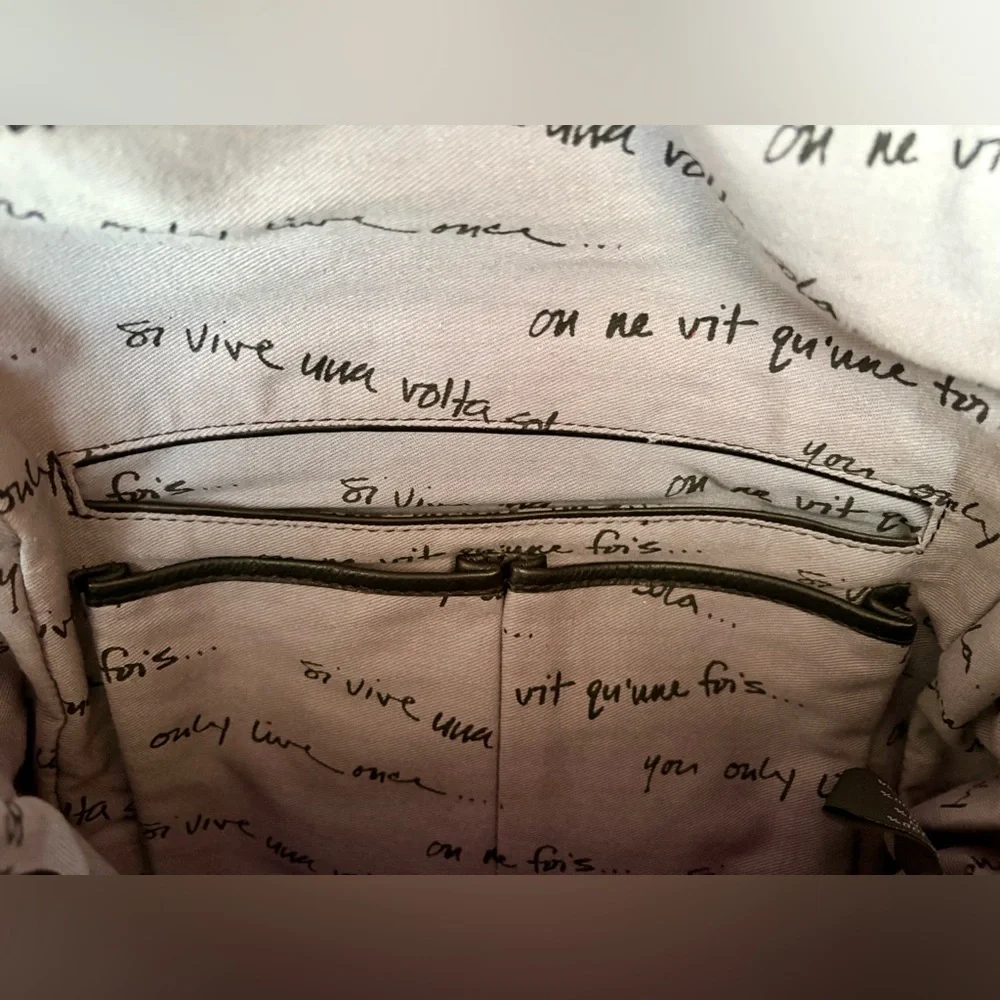 Ash Black Leather Backpack with Gold Chain Accents - Picture 8 of 8